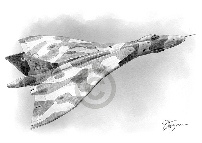 Pencil drawing of a Vulcan plane