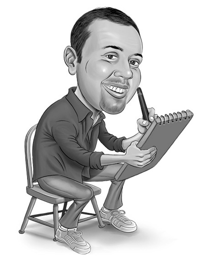 Caricature portrait of artist Gary Tymon