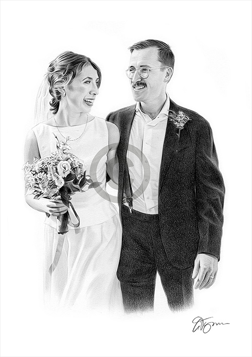 Portrait of a wedding couple